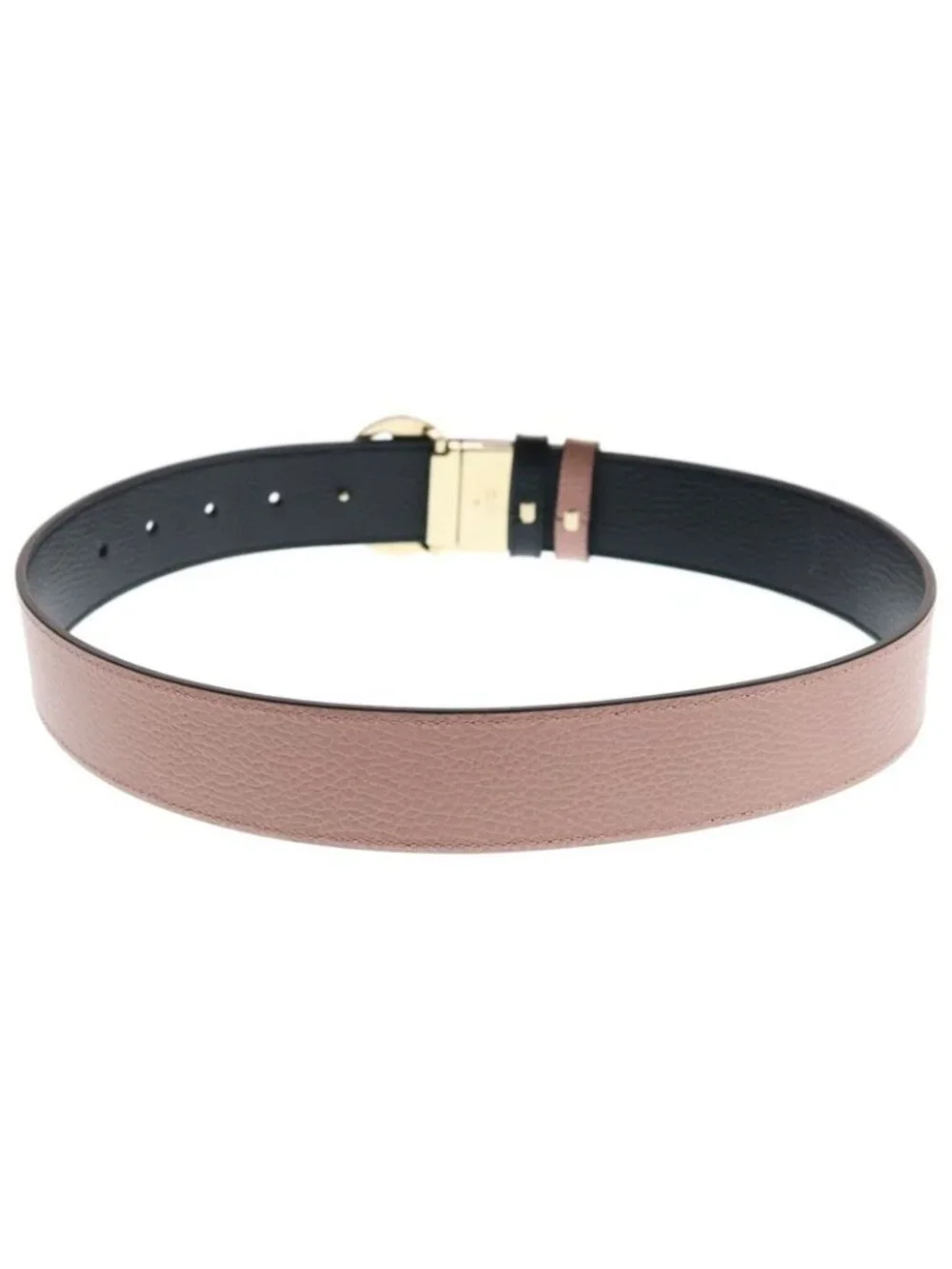Gucci Interlocking Logo Buckle Reversible Leather Belt Gold Pink - Picture 3 of 6